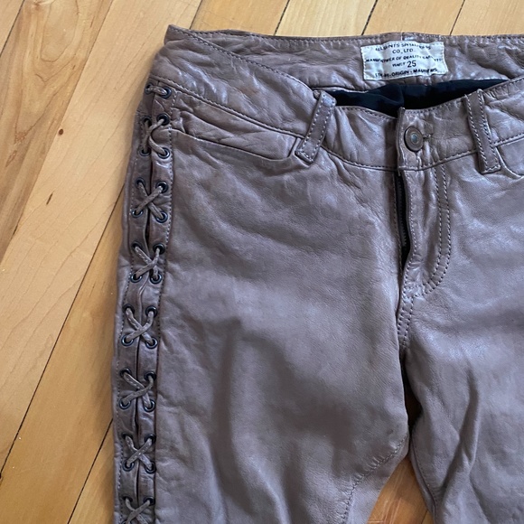 All Saints Leather Lace Up Pants - Picture 1 of 5